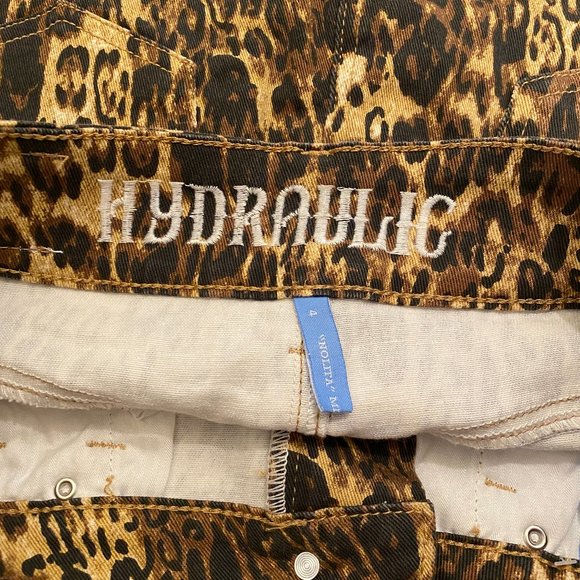 Hydraulic Ladies Brown-Black-Tan Leopard Print Mid Rise Skirt - 4 - Picture 8 of 10